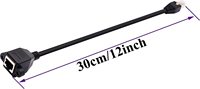 Cable de Red Ethernet de 0.3m, RJ45 Macho a Hembra, Blindado, Conector RJ45, Montaje en Panel con Tornillos, Cable de Extensión para Comunicación
