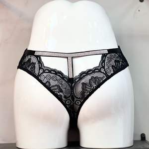 Internet Celebrity New Sexy Women's Underwear Low Waist <b>Elastic</b> <b>Lace</b> Embroidery Hot Drilling Hollow Underwear Triangle Pants - Product Image 2