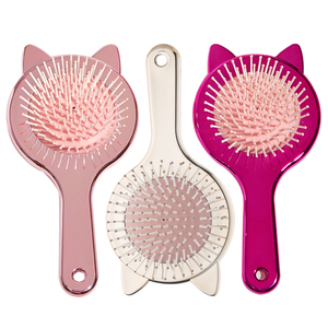 Peigne à coussin d'air Wanmei avec oreilles de chat, en gel de <span class=keywords><strong>silice</strong></span>, pour massage du cuir chevelu, brosse électro-plaquée, peigne à huile pour barbier, grand peigne incurvé - Product Image 3