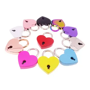 Wholesale Medium Heart Shape Padlock Wedding Jewelry Box Diary Book Suitcase Key Lock