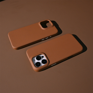 Venta al por mayor Ultra Premium Italiano NAPPA textura cuero real de lujo logotipo personalizado funda de teléfono móvil genuina para iPhone 16 17 Pro Max - Product Image 4