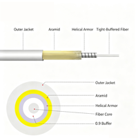 Câble Internet en fibre optique FONGKO 3m SC/APC, câble de brassage en fibre optique blindé, cordon de brassage optique monomode OS2