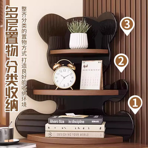 Acrylic Corner Shelf 3 Tier Cosmetic Storage Rack For Desk <b>Makeup</b> Organizer High End Design - Product Image 4