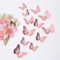3D Hohle Schmetterling Wanddekoration Aufkleber Kuchendekoration Wohnzimmer Dreidimensionale Schmetterlingsdekoration Partydekoration