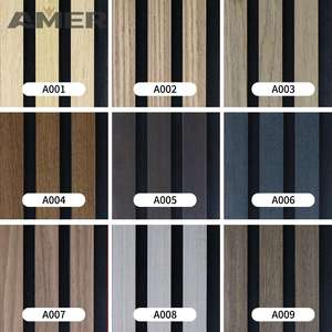 AMER Prix d'usine Noyer noir Intérieur <span class=keywords><strong>Woodup</strong></span> Akupanel Panneau acoustique mural à lattes en bois pour la décoration - Product Image 4
