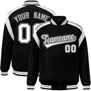 Custom Varsity Baseball Jacket Personalized Stitched <b>Name</b> Number Unisex Adult Autumn Preppy Style Breathable Turn-down Collar - Product Image 1