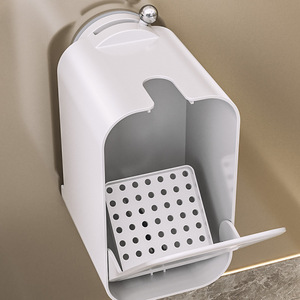 Toilet Brush Holder Wall Mount Rectangular Minimalist Easy To Clean Bathroom Home Use - Product Image 4