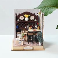 IIECREATE Edukatif DIY Puzzle Kayu 3D Model Miniatur Mainan YS-2255 Rumah Miniatur Dewasa Drunk Story Skala 1:24 Ramah Lingkungan