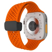 Für Apple Watch Ultra Generation SE Atmungsaktives Silikonarmband mit Magnetverschluss