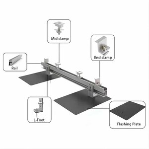 Waterproof Aluminum Alloy Solar Rail Roof Mount Flat Roof Mounting <b>Brackets</b> and Systems CE/TUV/IEC Certified 10-Year Warranty - Product Image 5