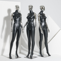Mannequin de tête de galvanoplastie noire mate à prix réduit Modèle Femme en plastique