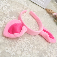 Accessoires de déguisement d'Halloween en peluche polyester rose cochon, comprenant des oreilles, ensemble 3 pièces, unisexe adultes