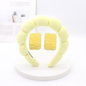 Logotipo personalizado franela Spa diadema pulsera maquillaje toalla lavado diadema pulsera conjunto para mujeres - Product Image 6