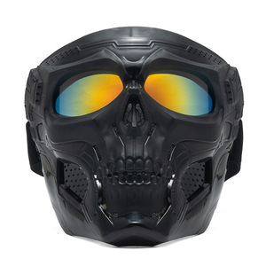 Lunettes de moto tout-terrain avec logo de crâne, monture intégrale, verres interchangeables, design Harley pour la conduite sportive - Product Image 5