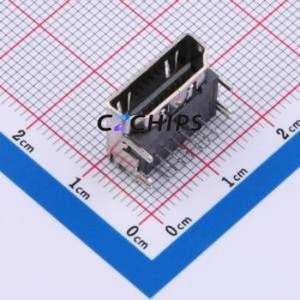 KH-HDMI90-0009-YCJ HDMI Connector Through hole Component (THT) Connector HDMI-A Female 19P Right Angle Insert - Product Image 1