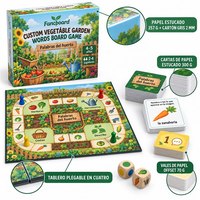 Jeu de société Fancboard personnalisé sur le thème du jardin potager, en carton recyclable à 4 volets, pour les 45 ans et plus |   Espagnol |   OEM/ODM