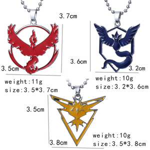 Joyería de Moda, Marca ZRM, Collar con Colgante de Poke Go, Anime, Aleación de Zinc, Logotipo del Equipo Valor, Místico e Instinto, Cadena de Cuentas Geométricas - Product Image 5