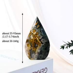 Vente en gros de sculptures en cristal naturel de guérison, sculptures en cristal de jaspe océanique de forme libre pour la décoration - Product Image 2