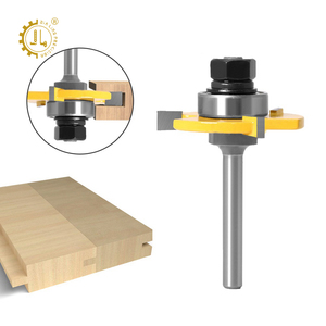 1/4 Inch Chân Chế Biến Gỗ Phay Cắt 2Pcs T Khe Cắm Lưỡi Rãnh <span class=keywords><strong>Router</strong></span> Bit Thiết Lập Đảo Ngược Ngón Tay Keo Doanh <span class=keywords><strong>Router</strong></span> Bit - Product Image 3