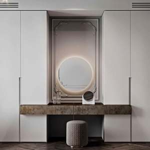 Armoire complète à 4 portes en bois massif sur mesure YALIG avec miroir et coiffeuse - Product Image 3