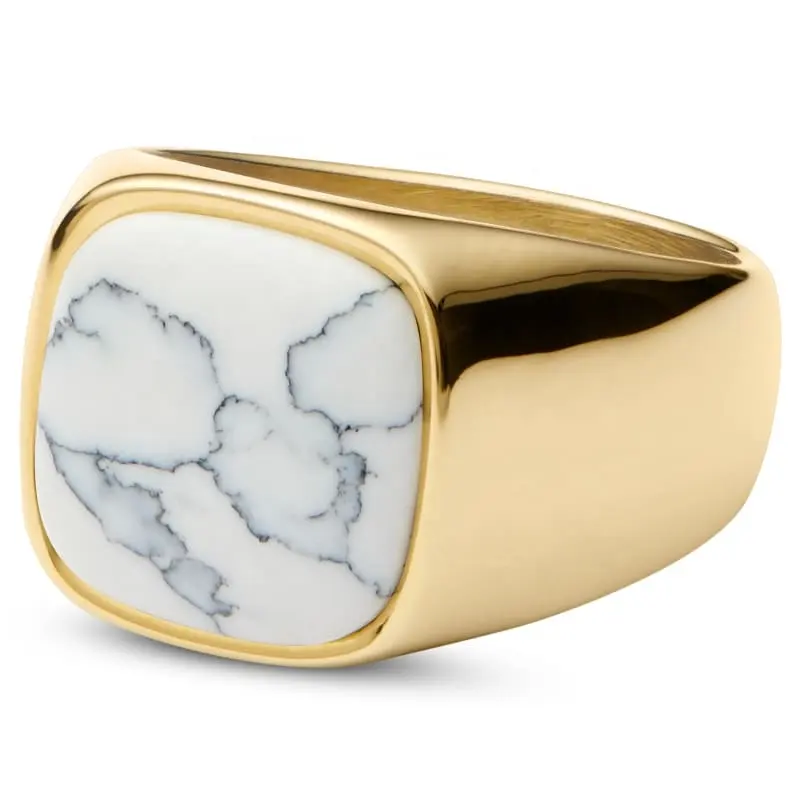 Direkter Fabrik preis 18 Karat Gold Edelstein Ring Mode Edelstahl Stein Ring