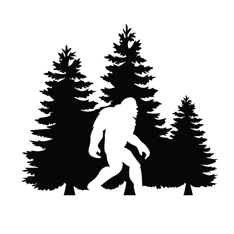 Bigfoot Trees Forest Vinyl Decal Sticker Car Truck Van SUV Window Wall Cup Laptop Decals