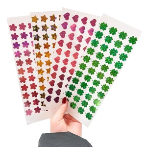 Pack de feuilles personnalisées 12 mm pour cartes à gratter DIY, étiquettes holographiques à gratter, autocollants à gratter dorés pour bons et tickets - Product Image 2