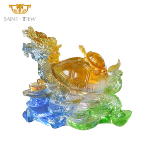 Colored Glazed Liuli Fengshui Dragon Turtle <strong>Mother</strong> and <strong>Son</strong> Tortoise Feng Shui Decoration Wholesale - Product Image 6