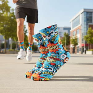 Calcetines Deportivos Personalizados para Hombre, Juveniles, Transpirables, de Verano, con Transferencia Térmica, Ecológicos, de Algodón, con Estampado - Product Image 1