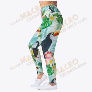 Pantalones de Yoga Deportivos de Cintura Alta con Estampado Personalizado por Transferencia de Calor, Elásticos, de Spandex Reciclado y Poliéster, Anti-UV - Product Image 2
