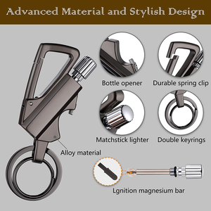 Encendedor de metal para acampar al aire libre, iniciador de fuego con pedernal, encendedor de llavero impermeable, encendedor permanente de supervivencia, regalo EDC - Product Image 3