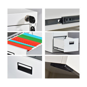 Armoire <span class=keywords><strong>d</strong></span>'archives verticale en acier à 3 tiroirs avec serrure, <span class=keywords><strong>d</strong></span>émontable et assemblable, pour vente en gros - Product Image 3