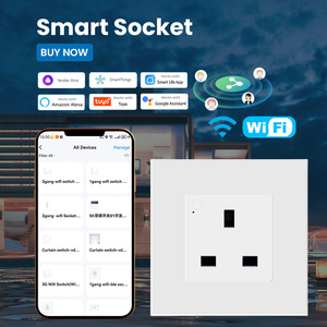 Smart Socket UK Standard Wifi 13A Glass Panel Tuya Smart Home Wall Plug Universal Use Overload Protection - Product Image 3