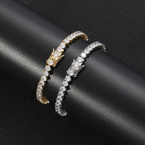 4Mm Three-claw Single-row Zircon <b>Chain</b>, Single-row 3-fork Claw <b>Chain</b> Tennis Bracelet Tanjing Fashion Lijing Necklace - Product Image 2