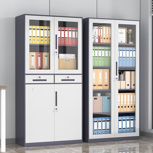 Armoire de classement métallique avec serrure et étagères réglables - Armoire de rangement métallique pour bureau et maison - Product Image 2