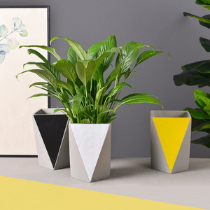 Macetas de cilindro geométricas rústicas de interior creativas maceta de cemento de interior colorida para plantas y flores - Product Image 3