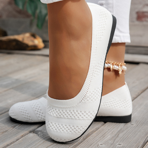 Da <span class=keywords><strong>donna</strong></span> Casual Slip-On <span class=keywords><strong>ballerine</strong></span> in maglia materiale superiore leggero antiscivolo con Design a punta tonda per spostamenti quotidiani all'aperto - Product Image 3