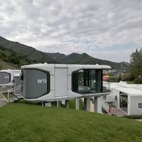 Maisons préfabriquées de luxe pour le glamping, maison capsule en acier, petite maison avec deux chambres, idéale pour les aventures en plein air