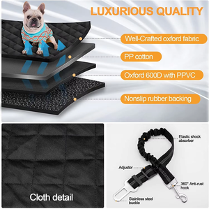 Coussin de siège arrière pour animaux de compagnie en coton Oxford imperméable de haute qualité, moderne et solide, housse de <span class=keywords><strong>protection</strong></span> pour siège de voiture pour <span class=keywords><strong>chien</strong></span> et chat, toutes saisons - Product Image 4