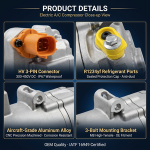Compresor Híbrido de CA de 12V Remanufacturado DW para Kia Sorento y <span class=keywords><strong>Kona</strong></span> OE 977E1P4500, Aire Acondicionado Automotriz - Product Image 6