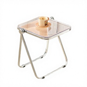 Mesa de Centro Pequeña, Ligera, Resistente y Portátil, Diseño Minimalista con Marco Metálico Plegable para Sala de Estar, Dormitorio y Uso en Exteriores, Marca Kusimi - Product Image 3