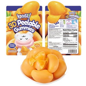 Bonbons Halal Délicieux à la Pêche, à la Mangue, aux Raisins, Gommes à Fruits Pelables, Bonbons Gommeux Pelables, Caramelos - Product Image 1