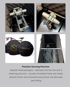 Étui de transport pour vélo RideNow en alliage d'aluminium de qualité aéronautique avec serrure TSA, étui rigide de transport de vélo robuste pour les voyages en avion - Product Image 4