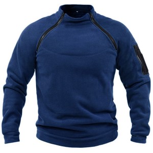 Sudadera con Capucha Táctica para Hombre, de Forro Polar, con Cierre de Cremallera, Color Sólido, Holgada, Cálida, Transpirable, para Exteriores, Otoño - Product Image 4