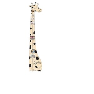 Pegatinas de pared de madera personalizadas con tabla de altura para habitaciones infantiles, estilo Instagram, medidor de altura para bebés con diseño de jirafa 3D. - Product Image 5