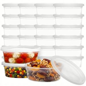Contenedores de Alimentos con Tapas de 8 oz, 500 Sets - Envases Redondos Apilables de Plástico Transparente y Duradero para Comida, Snacks, Comida para Llevar y Preparación de Comidas, 1 Taza - Product Image 1