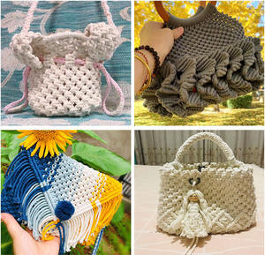 Cordon en coton multicolores en gros, 3 mm, 4 mm, 5 mm, 100% coton naturel, cordon de macramé - Product Image 6