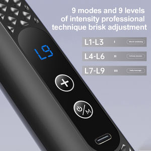 Pistolet de massage portable ODM à 3 têtes, 9 modes, 1200 mAh, stimulateur musculaire, vibromasseur rechargeable portatif - Product Image 3