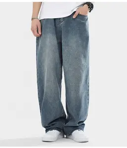 Wholesale denim jeans pant for mens custom baggy jeans men straight baggy jeans herren