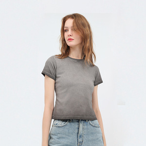 Camiseta Corta de Verano Estilo Americano para Mujer, 240G, Ajustada, Transpirable, 100% Algodón, con Estampado Digital, Talla <span class=keywords><strong>XS</strong></span> - Product Image 3
